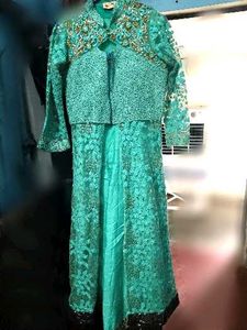 Elegant Teal Ethnic Gown