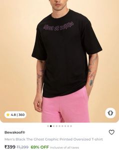 Bewakoof Black T-shirt