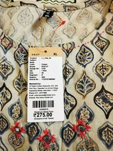 Stylish Sleeveless Kurta with Leaf Print
