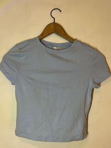 Light Blue Crop T-Shirt