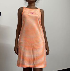 Orange Striped Aloha Mood Tank Top