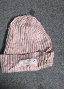 Guess Pink Knit Beanie Hat