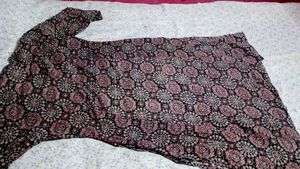 Printed Kurta with Black Bottom