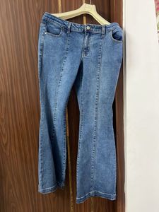 Stylish Blue Denim Flare Jeans