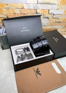 Armani Double Buckle Reversible Belts With Box
