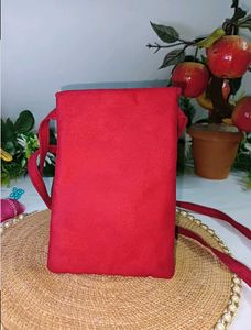 Red Embroidered Small Sling Bag