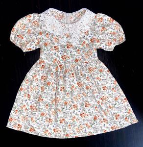 SHEIN Baby Girl Floral Print Dress with Lace Colla