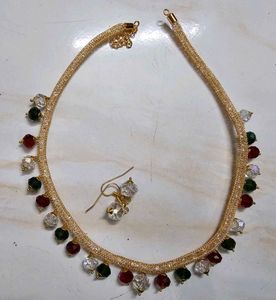 Gold-Tone Necklace and Earring Set