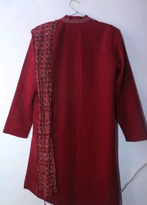 Maroon Silk Sherwani For Boy M Size