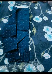 Men's Printed Blue Casual Shirt in L 40 size