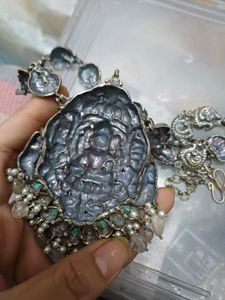 Brass silverlookalike Necklace Set