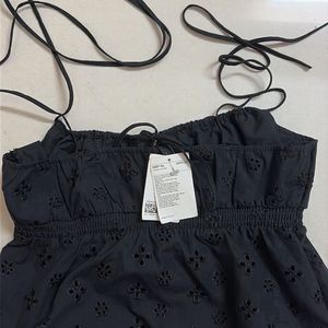Chic Black Eyelet Camisole Top