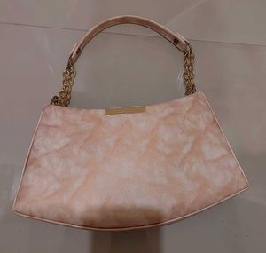 Stylish Pink Hobo Bag with Gold Chain