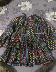 Bohemian Print Ruffled Kurta (combo offer)