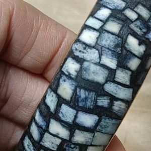 Vintage Mosaic Brass Bangle