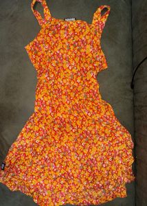 Boho Floral Print Sundress with Belt
