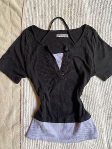 fitted ribbed top
