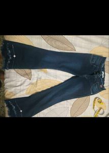 Stylish Dark Wash Bell Bottom Jeans