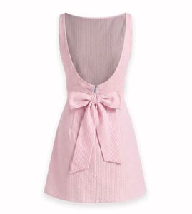 Sleeveless Striped Bodycon Mini Dress In Baby Pink