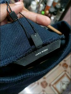 VERO MODA Classic Dark Blue Textured Mini Skirt