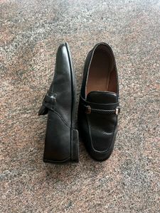 Black pure Leather Loafers