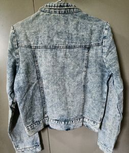 Edgy Acid Wash Denim Jacket with Studs