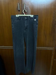 Women's Grey Wide Leg Jeans