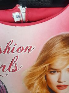 Hot Pink Partywear Frock For 7 To 11 Years Girls