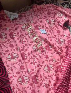 Pink Floral Kurta Set