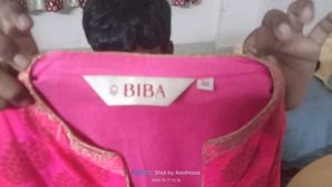 BIBA Pink Brocade Kurta