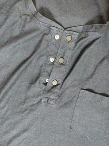 Men's Dark Blue Henley T-Shirt