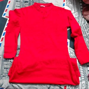 Tomato Red Woolen Kurti