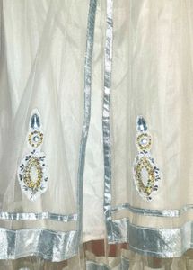 White Umbrella Embellished Kurta for Women