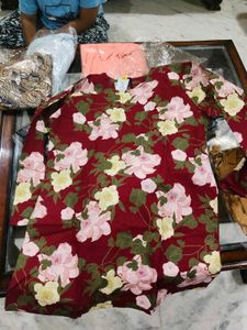 Elegant Floral Print Ethnic Dress