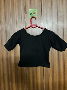 Basic Black Half Sleeve Top
