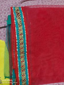 Dual shaded net sari 2-3 times used in very good condition