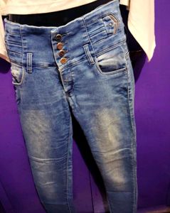 High Waisted Button-Up Jeans