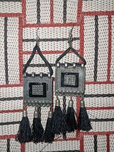 Bohemian Tassel Square Earrings
