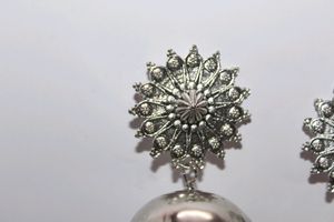 Women Jhumki Earrings, Silver