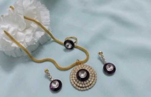 Stunning Purple &amp; Gold Jewel Set