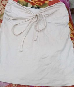 Cream Tie-Front Tube Top