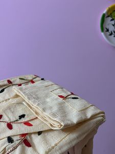 Cream Embroidered Kurta + Free Gift