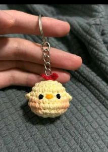 Cute Crochet Chick Keychain