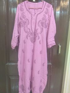 Chikankari kurta with kamdani