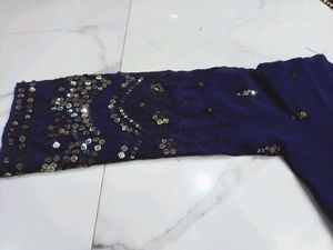 Elegant Navy Blue Embellished Dress
