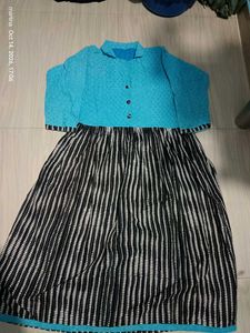 Stylish Teal &amp; Striped Maxi Dress