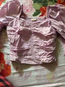 Chic Lavender Ruched Top