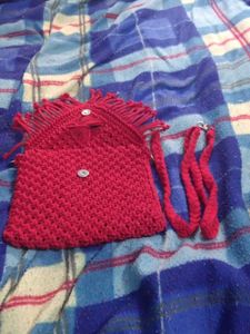 Red Knitted Crossbody Bag