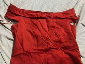 Chic Red Off-Shoulder Dress