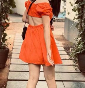 Vibrant Orange Mini Dress